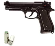 Scacciacani Pistola a Salve BRUNI Beretta 92 Cal.9 Pak | Top Firing | Nera