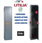 ARMADIO PORTAFUCILI FUCILIERA UTILIA A 2 POSTI BLINDATO A NORMA IN ACCIAIO