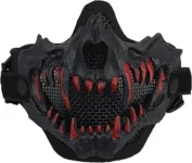 Maschera a mezza faccia tattica, maschera protettiva in acciaio per softair con teschio traspirante per tiro, CS, paintball, caccia, Halloween, costum